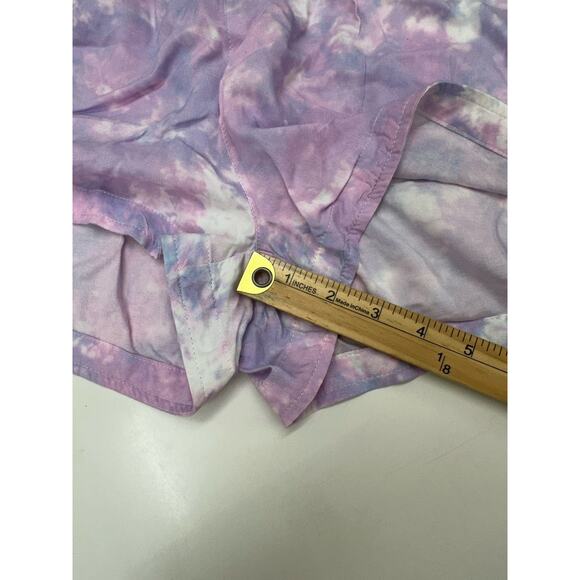 SO Juniors Shorts Size XL Purple Tye Dye Low Rise Soft Shortie Elastic Waist - Picture 9 of 10